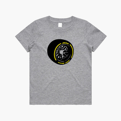 Box Box Box F1 Tyre Kids T-Shirt