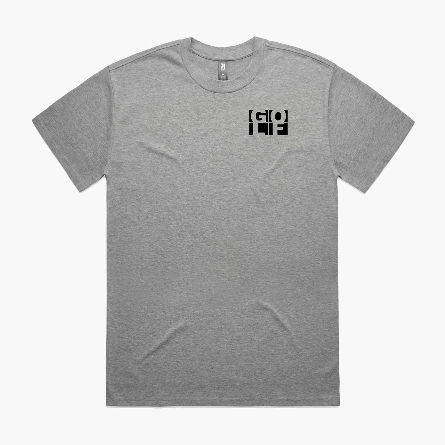 Grey marle oversized t-shirt with a black pocket logo GOLF print