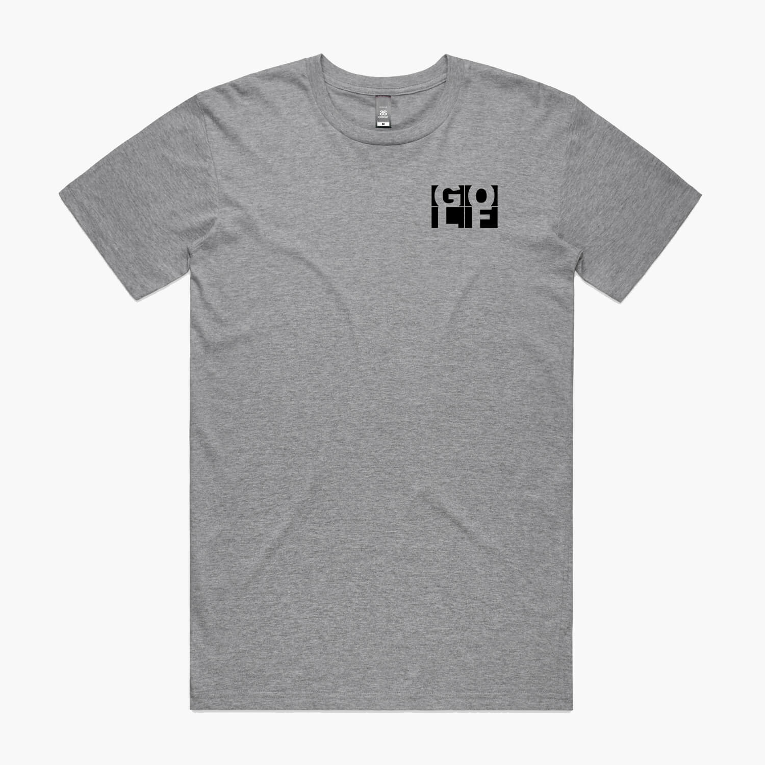 Grey Marle t-shirt with a black GOLF logo print in block lettering